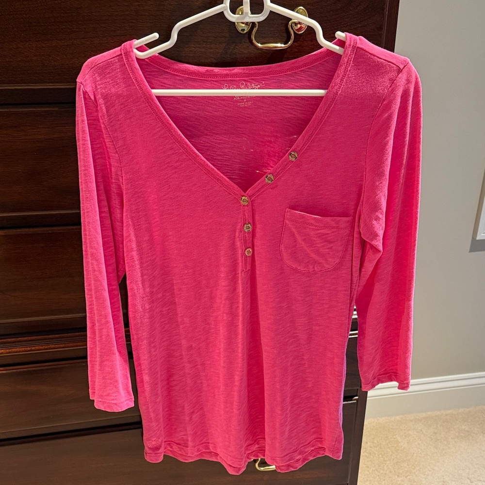 Lilly Pulitzer Bright Pink Long Sleeve Tee